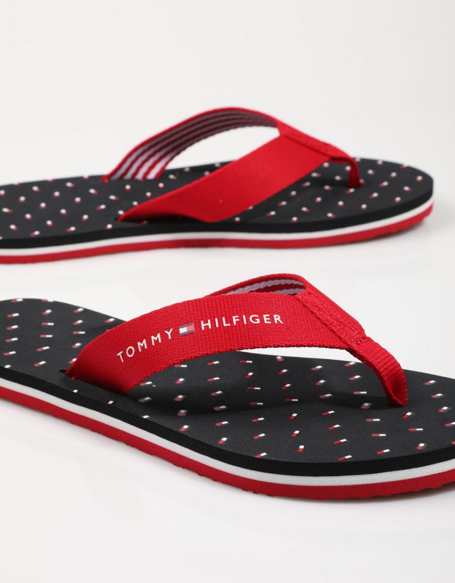 TOMMY HILFIGER Th Flags Flat Beach Sandal Red