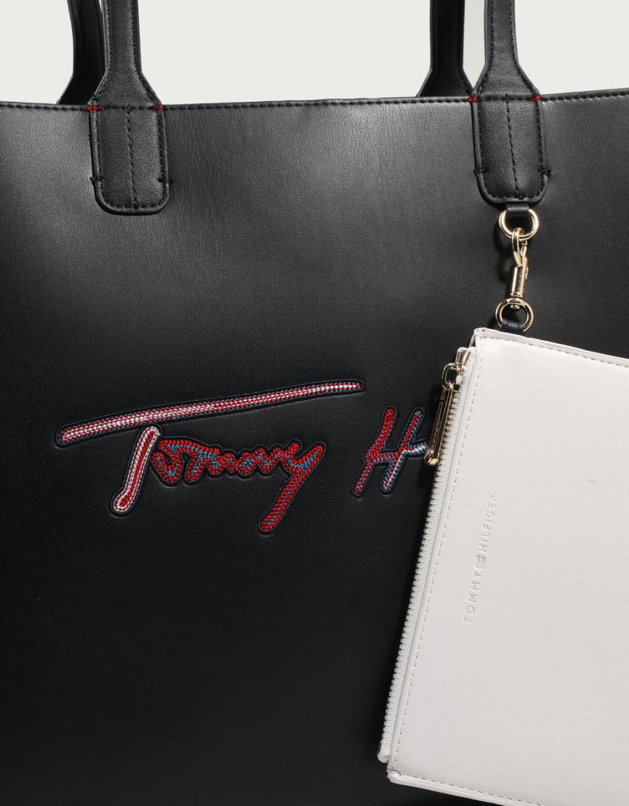 TOMMY HILFIGER Iconic Tommy Tote Signature Azul marinho