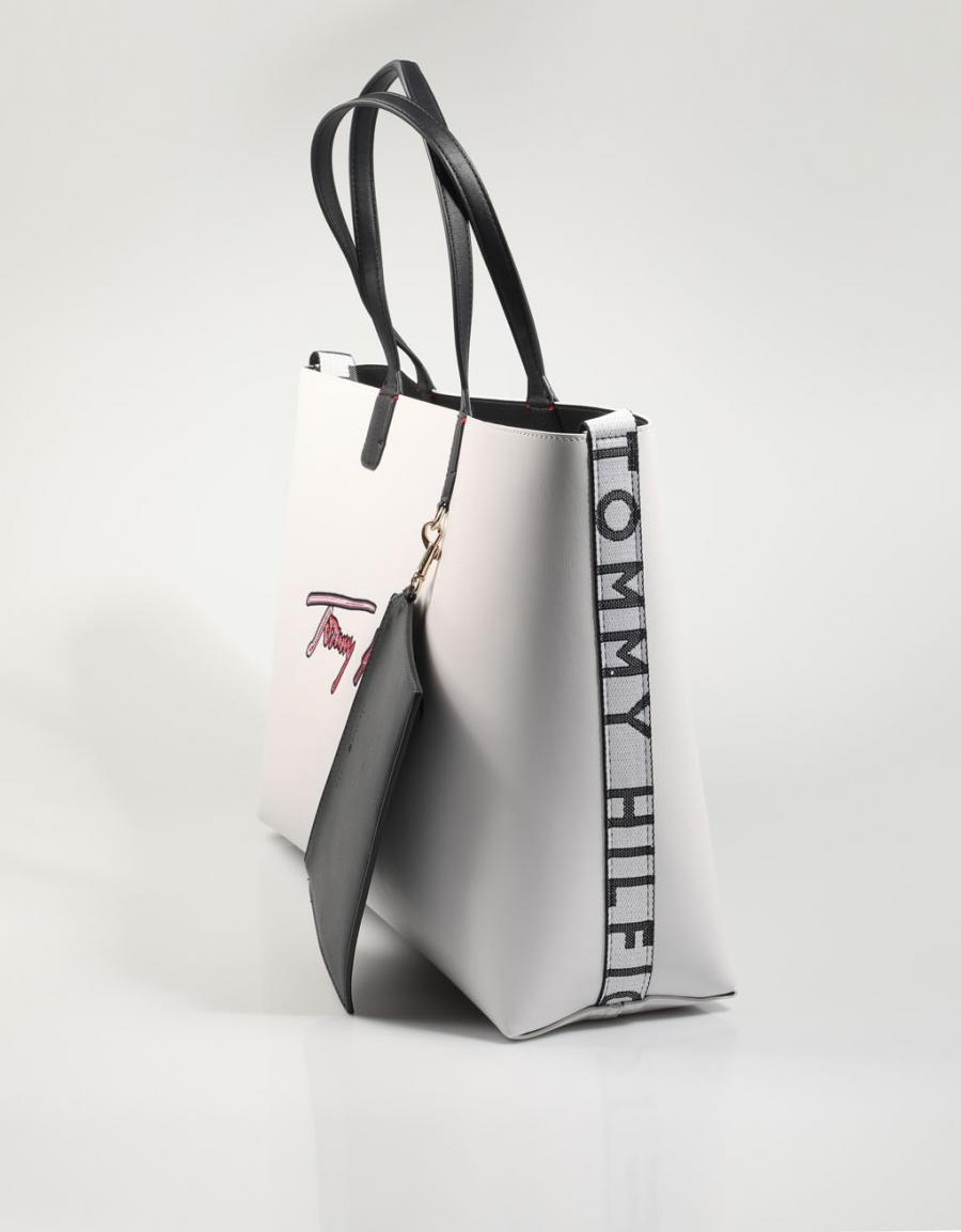 TOMMY HILFIGER Iconic Tommy Tote Signature Blanco