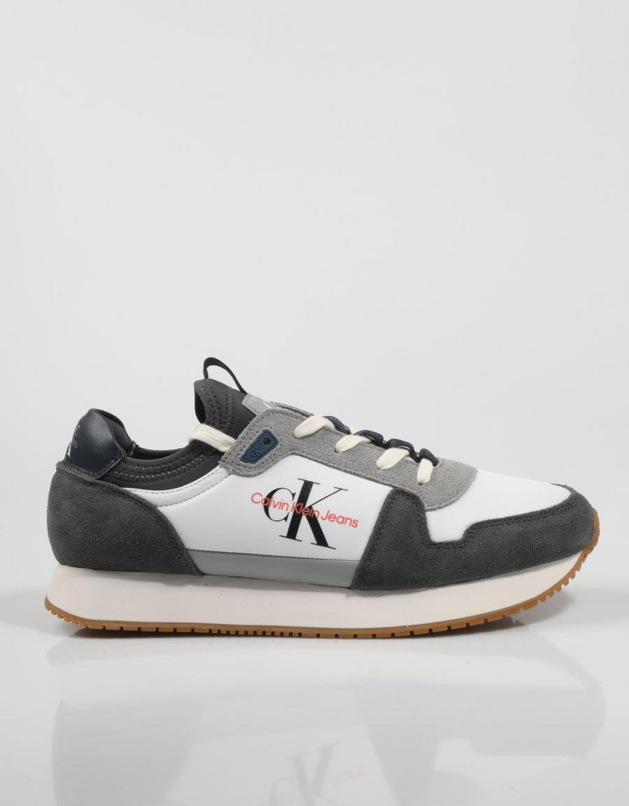 CALVIN KLEIN Runner Sock Laceup Ny Lth Gris
