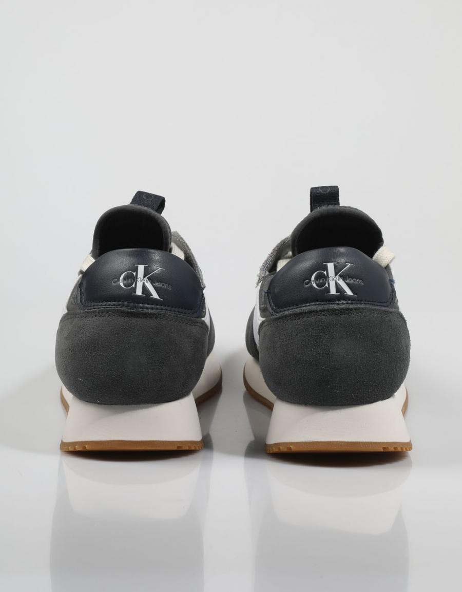 CALVIN KLEIN Runner Sock Laceup Ny Lth Gris