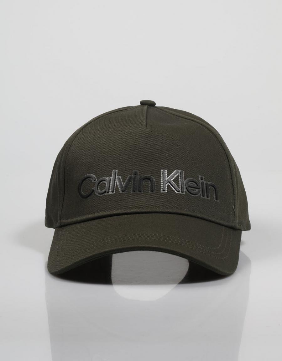 CALVIN KLEIN Leather Lettering Bb Cap Kaki