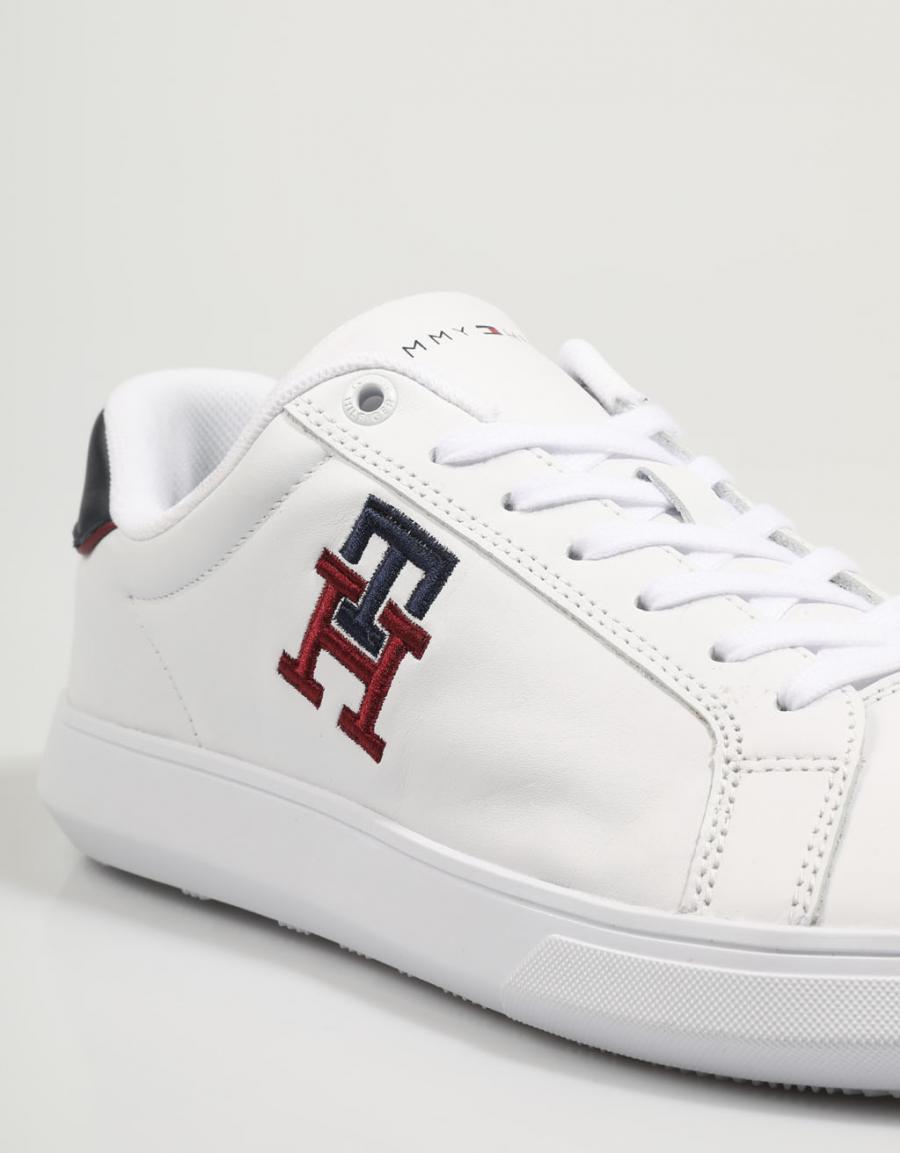 TOMMY HILFIGER Cupsole Leather Monogram White
