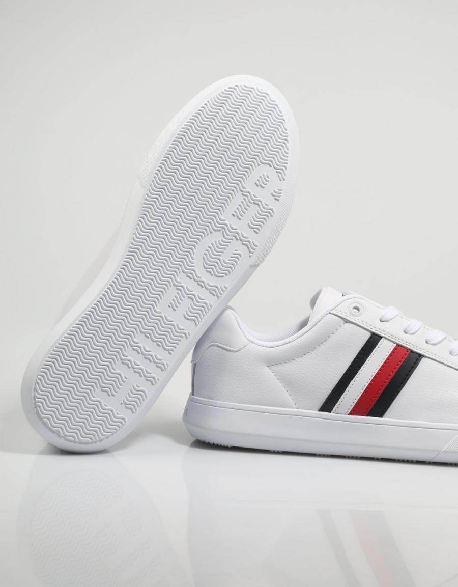 TOMMY HILFIGER Corporate Cup Leather Stripes Blanco