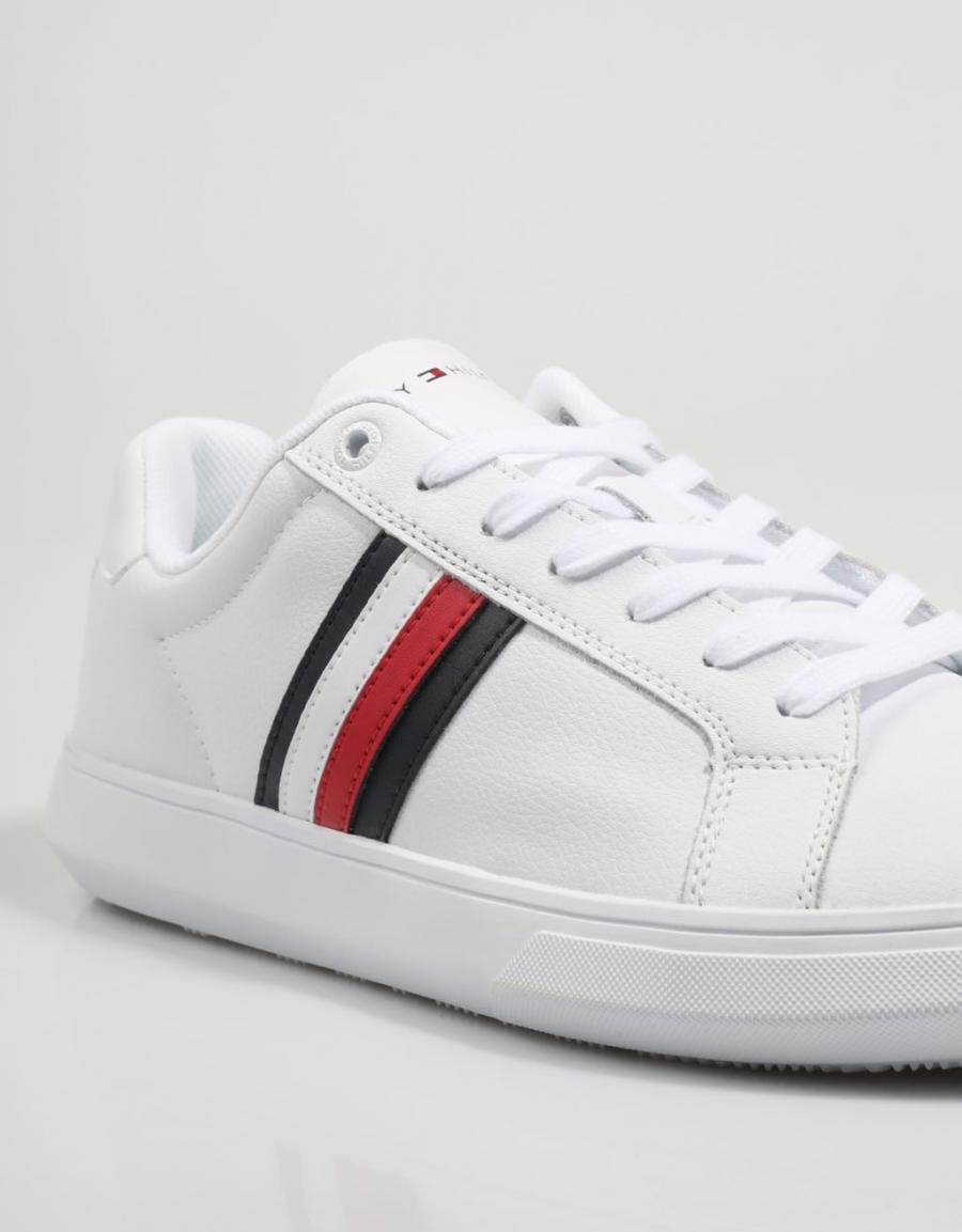 TOMMY HILFIGER Corporate Cup Leather Stripes Blanc