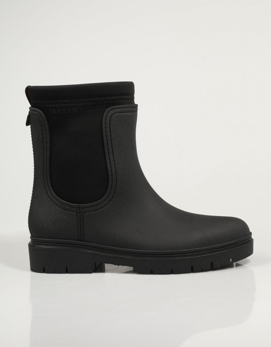 TOMMY HILFIGER Rain Boot Ankle Negro