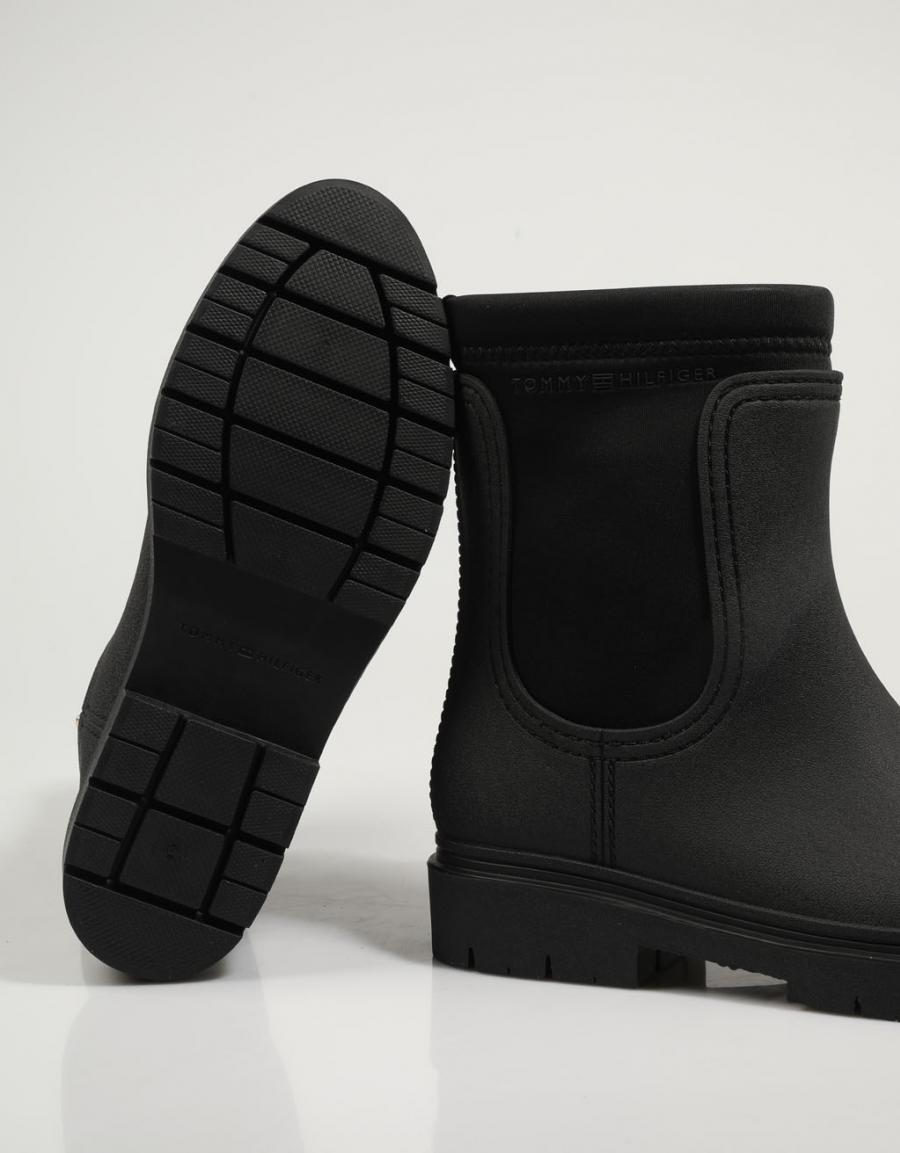 TOMMY HILFIGER Rain Boot Ankle Negro