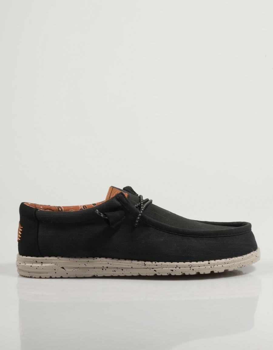 DUDE Wally Washed Canvas Negro