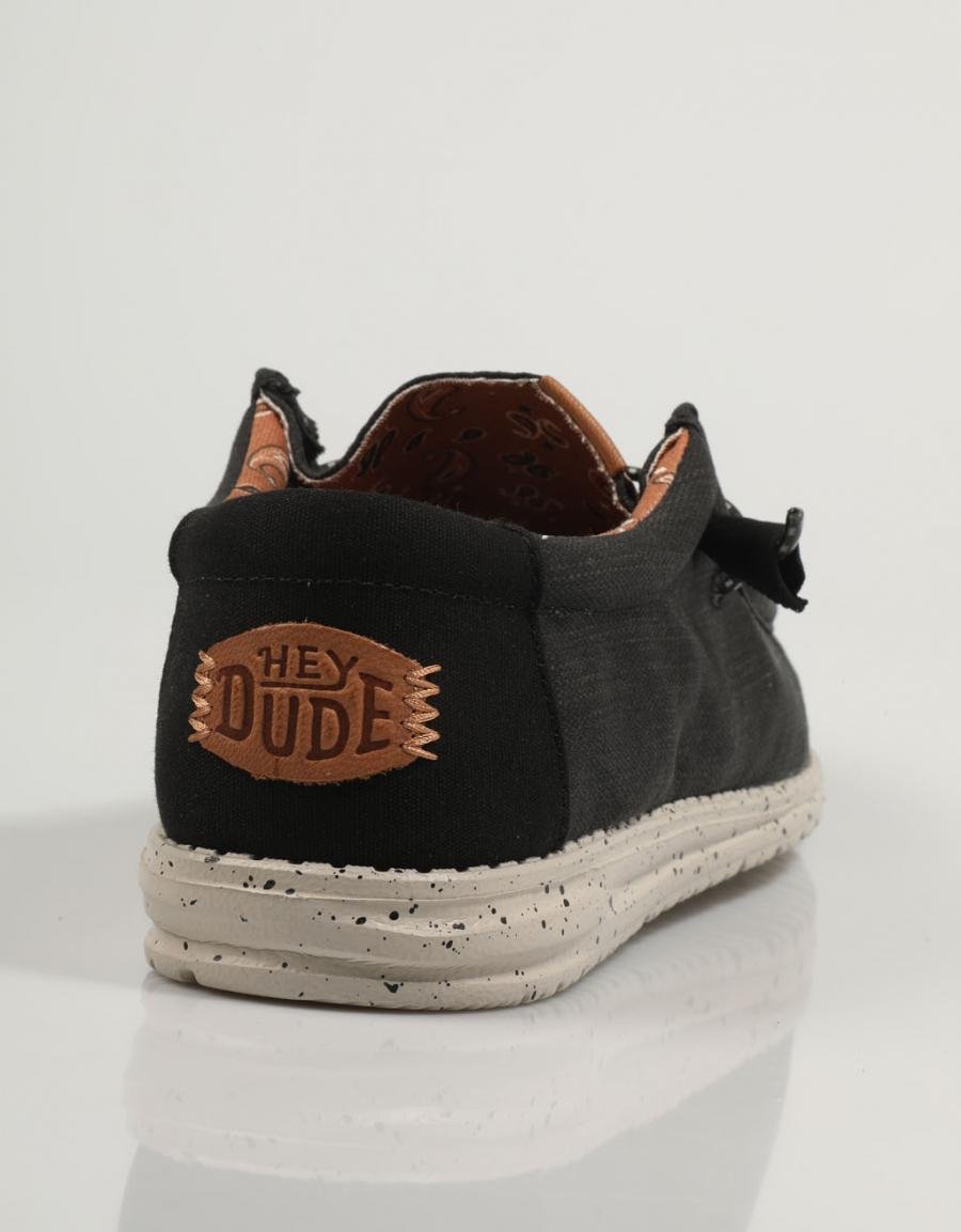 DUDE Wally Washed Canvas Negro