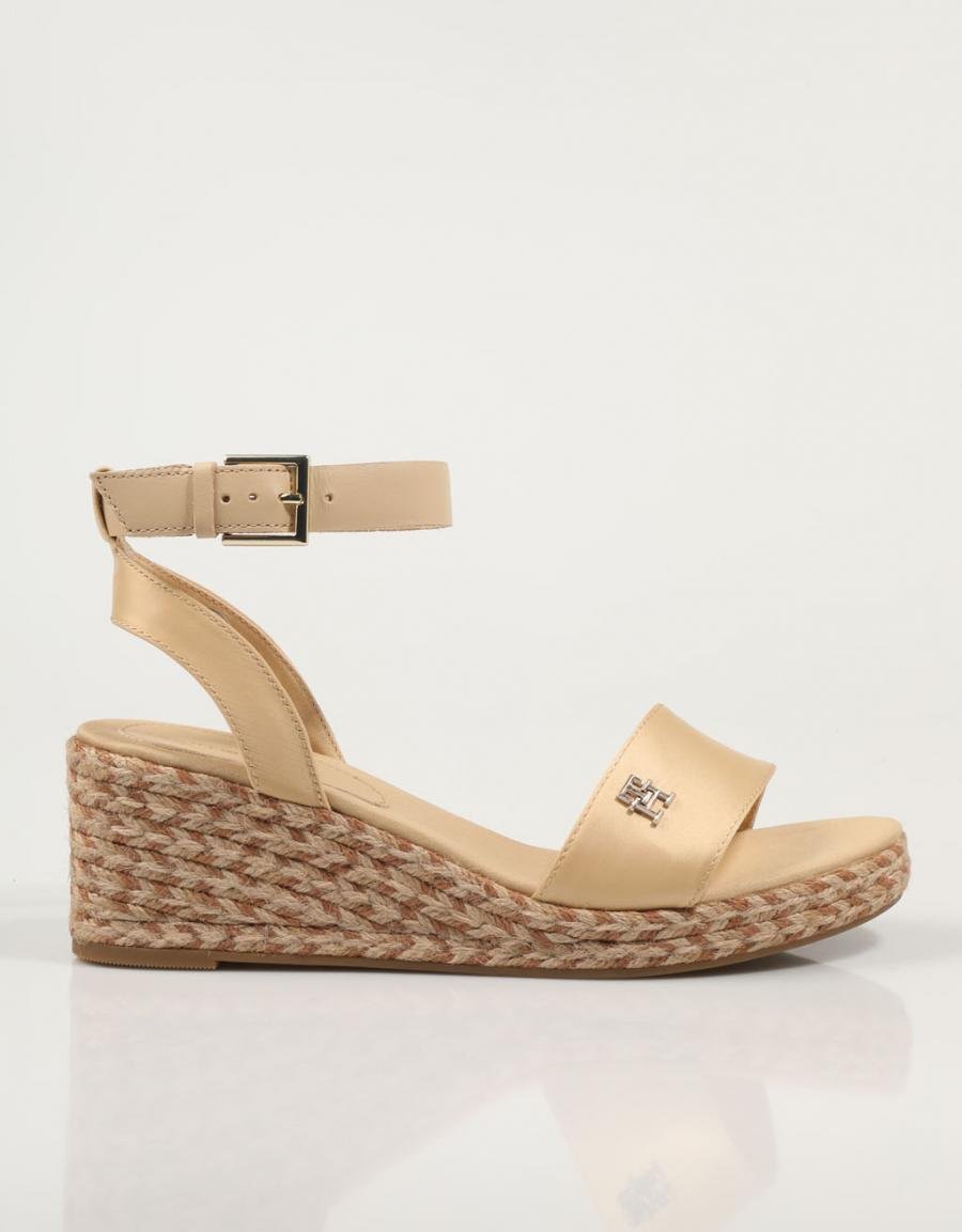 TOMMY HILFIGER Colorful Wedge Satin Sandal Oro