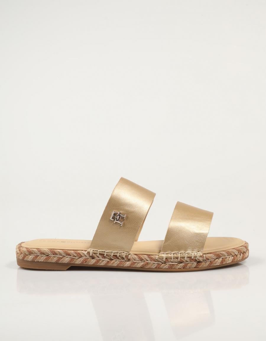 TOMMY HILFIGER Th Gold Flat Espadrille Sandal Ouro