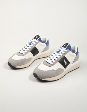 TRAIN 89 SUEDE-PANELED SNEAKER White